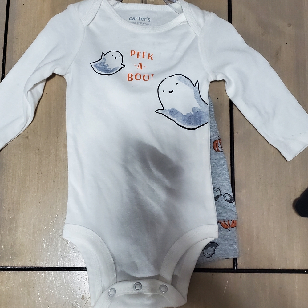 Carter's White Ghost Onesie